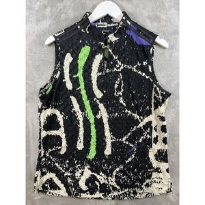 Jamie Sadock Women's Sleeveless Multicolor Shirt Top Sz‎ L Cycling Golf Tennis
